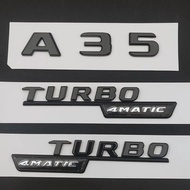 3d ABS Glossy Black Car Letters For Mercedes A35 AMG W177 Rear Trunk Logo Stickers Fender Turbo 4mat