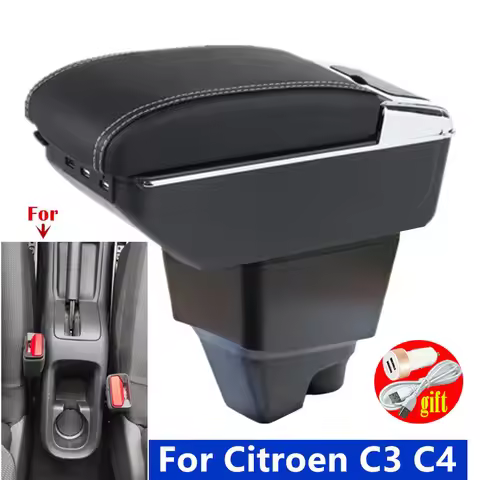For Citroen C3 C4 Armrest box For Citroen C3 C4 Car Armrest box central Storage Box Interior Dedicat