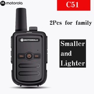 2Pcs Motorola Walkie Talkie 10KM Long Range C51 Outdoor 5W 16 Channels UHF waterproof intercom radio