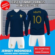 Jersey Sepak Bola TIMNAS PRANCIS HOME 2022 2023 Lengan Panjang - PIALA DUNIA QATAR 2022 , Desain Ful