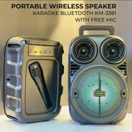 Speaker + Mic Portable Wireless Bluetooth Karaoke Meeting Besar 6.5" | salon bluetooth full bass Ori