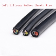 Copper Wire Super Soft Silicone Rubber Sheath Wire 2/3/4 Core 0.3mm²/ 0.5mm² / 0.75mm² / 0.75mm² / 1mm² / 1.5mm² / 2.5mm² / 4mm² / 6mm² Flexible High Temperature Power Cable-1/3Meter