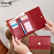 กระเป๋าสตางค์มีซิป Minimalist แฟชั่นขอบ RFID Blocking ที่เป็นรูว่าง กระเป๋าสตางค์หลายฟังก์ชัน ที่ใส่