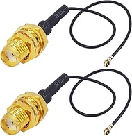 SMA Female Jack Bulkhead to IPX IPEX MHF4 RF Pigtail Jumper Cable for PCI WiFi Card Wireless Router 