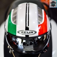 NEW ZEUS HELMET ZS-218 SCOOTER / VESPA HELMET PEARL WHITE SS13 GREEN