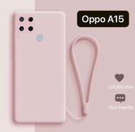 Diskon Harga◤ Case Oppo A15 Tali Soft Casing Silikon Softcase