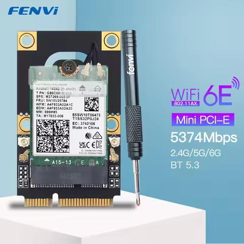 WiFi 6E For Intel AX210 Wireless 5374Mbps 802.11AX 2.4G/5Ghz/6Ghz BT5.3 WiFi6 AX200 WiFi Card M.2 To