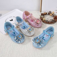 kasut perempuan heels kasut raya perempuan kasut raya Girls High Heels Spring Autumn Elsa Frozen Pri