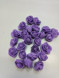 cfr03 topper bunga 3 cm rose mawar artificial foam flower spon hias - 02 lila