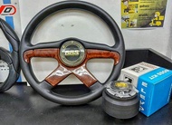 ครบชุดพวงมาลัยBBS 4ก้าน 14นิ้ว ก้านตรง ลายไม้ พร้อมคอตรงรุ่นใช้งานได้เลย ใส่รถยนต์ได้ทุกรุ่น