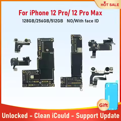 Fully Tested Unlocked Motherboard For iPhone 12 Pro Max 128g Mainboard With Face ID Logic Board Clea