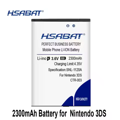 HSABAT CTR-003 CTR-001 2300mAh Rechargeable Battery Pack Replacement for Nintendo 3DS / 2DS / 2DS XL