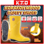 Korakoh 8000 Yellow Rubber Boot High Cut Steel Toe Cap Mid Sole Safety Shoes - M8000-AY-MSTC / Kasut