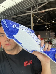 จานเชรามิค จานปลา จานเปล ลายคราม จาน15นิ้ว ออกใบกำกับภาษีได้(can issue tax invoice) รหัส2168