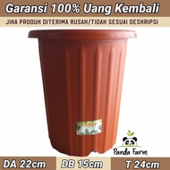 Yogap Tall Flower Pot No. 19 Thick Quality Diameter 22 Cm - Brick