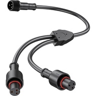 Y-Splitter untuk Lampu Jalur Luar Ruangan Govee, Lampu Tali Neon, Lampu Taman, (1 Lelaki ke 2 Peremp