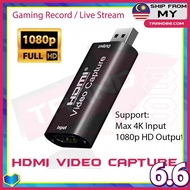 Trand88 HDMI Capture Card 4K Input 1080p Output USB Audio Video Record DSLR Camera Action Cam Camcor