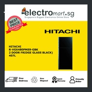 HITACHI 407L 2 DOOR FRIDGE STYLISH LINE R-VGX480PMS9-GBK (GLASS BLACK)