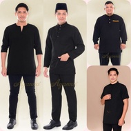 🌺BAJU LELAKI TEMA BLACK🌺 Baju Raya 2024 Kurta & Baju Melayu Plus size XS-4XL Baju Sedondon Ayah Anak