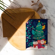 鬍子比雪白【CM20039】洛可可草莓手創 聖誕卡片明信片含信封