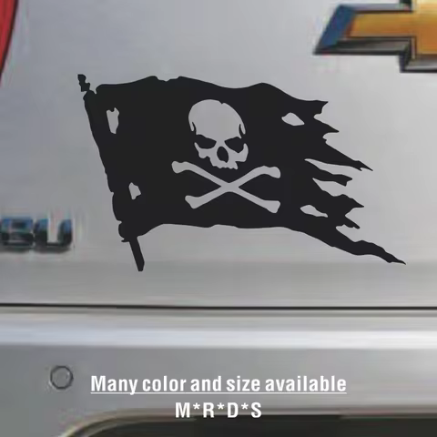 Jolly Roger Pirate Flag Fashion Vinyl Car Window Sticker Decal