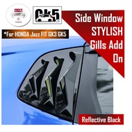 🔥SG SELLER🔥 Honda Jazz/Fit GK GK3 GK5 Car Side Window Louver Scoop Vent Rear Quarter Windows Spoiler Gills BLACK