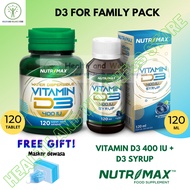 Nutrimax Vitamin D3 400 IU 120 Tablets and 400 IU Syrup 120 Ml Package