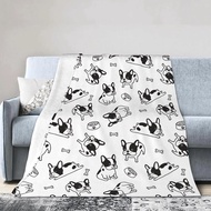 cod French Bulldog Flannel Fleece Bed Blanket Throw Blanket Lightweight Cozy Plush Blanket for Bedro