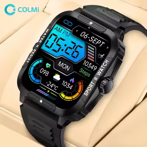 COLMI P76 1.96" Outdoor Military Smartwatch Men Bluetooth Call Smart Watch 3ATM IP68 Waterproof Rati