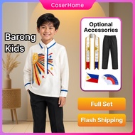 Full Set Barong Tagalog for Kids Boys Buwan ng Wika Celebration Costume Classic Modern Embroidery UN