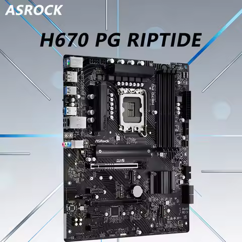 ASRock H670 PG Riptide Motherboard DDR4 LGA1700 Support 12/13/14th Gen i5-12400F i5-12600KF i7-12700