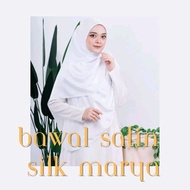 Tudung Bawal Satin Silk Marya | Bawal Premium | Bidang 55 | Kain Flowy & Terletak | Bawal Putih Nika