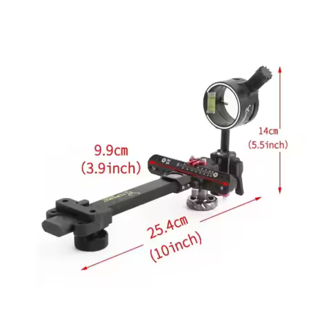 TOPOINT TX9610 Adjustable Compound Bow Sight with Light,4X 6X 8X Lens Scope for Target Shooting Comp