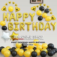 Happy Birthday Decoration Package Birthday Decoration/ Gold Birthday Decoration Package/