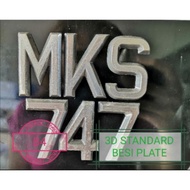 3D NUMBER PLATE MOTOR IRON REBAT BESI NUMBER PLATE ALL MOTOR USE