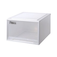 日本天馬 Fits 正方45寬單層抽屜箱(透窗)-高30CM-3入