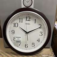 Seiko Clock QXA813B Brown Wooden Case Quiet Sweep Silent Analog Wall Clock QXA813