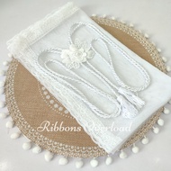 Flower Pearl Bridal cord with Secondary veil | Wedding Veil and Cord| Sold per set