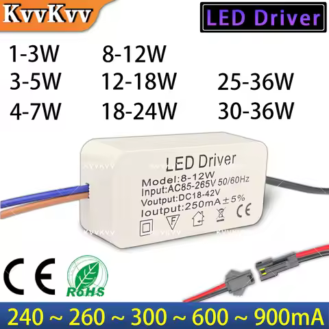 LED Driver 3W 5W 7W 12W 18W 25W 36W 20W LED Driver 240mA 260mA 300mA 600mA 900mA Transformer AC to D