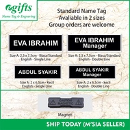 Name Tag MAGNET, Untuk Tag Nama Sekolah Cikgu, Nama Tag Kakitangan Kerajaan dan Penjawat Awam