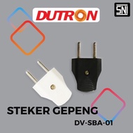 Steker Mini Dutron | Steker Gepeng Warna Hitam | Steker Gepeng Putih