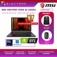 MSI Vector 16 HX AI A2XWHG-066 16"QHD+Gaming Laptop(Ultra 9 275HX,32GB,2TB SSD,RTX 5070Ti 12GB,W11)