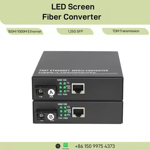 Gigabit Ethernet to Fiber Media Converter 1.25G SC SM/MM 20km for LED Display Long Distance