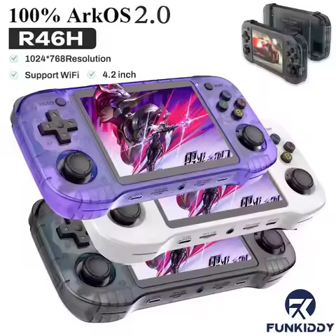 FUNKIDDY R46H Handheld Video Game Console Retro Game Open-Source ARKOS 2.0 4.2 Inch IPS Screen 128G 