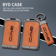[Ready Stock]BYD car key case for BYD Smart Card ATTO3 NFC Alloy + Leather full coverage high qualit