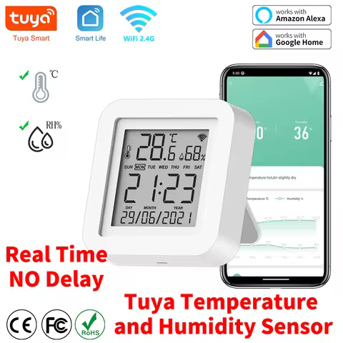 Tuya WiFi Temperature and Humidity Sensor Thermometer for Home Automation for Smart Home Work For Al