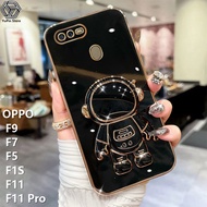 YuPin เคสโทรศัพท์นักบินอวกาศสำหรับ OPPO F9 / F7 / F5 / F1S / F11 / F11 Pro แฟชั่นเคส TPU ซิลิโคนนิ่มชุบโครเมียมมันตุ๊กตาน่ารักกรอบด้านหลังโทรศัพท์