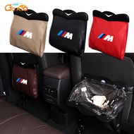 GTIOATO Car BMW M Seat Back Organizer Storage Bag With LED Light Auto Leather Seat Back Trash Bin Garbage For BMW X1 X3