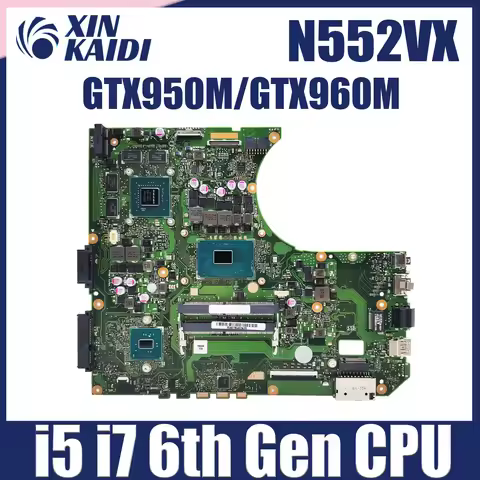 For ASUS Premium Mainboard N552V Laptop Motherboard N552 N552VX CPU i3 i5 i7 GTX950M 100% Tested