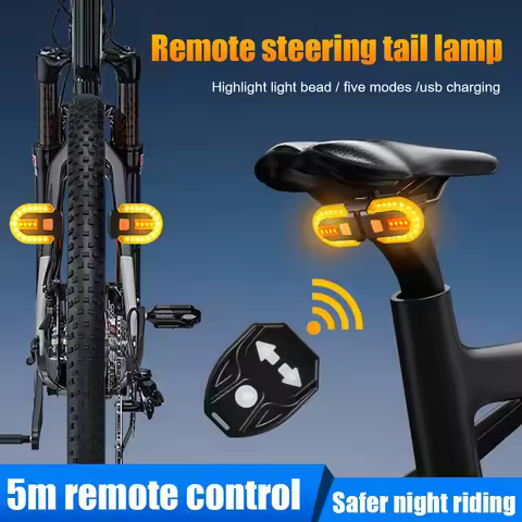 Bicycle Tail Light High Brightness Road Bicycle Light Wireless Remote Control Turn Signal Mountain B